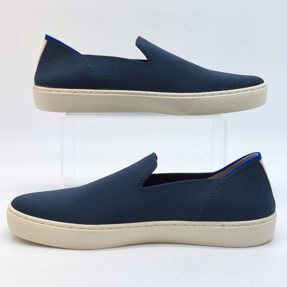 Rothy’s The Driver Sz 8.5 Navy Blue Knit Slip-On Sneakers Washable Eco-Friendly - Picture 5 of 12
